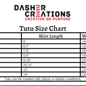 Tutu Size Chart (2 on a page)
